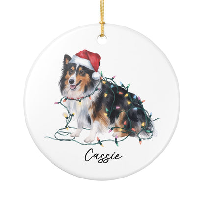 Personalized Shetland Sheepdog Ornament, Custom Dog Lover Gift