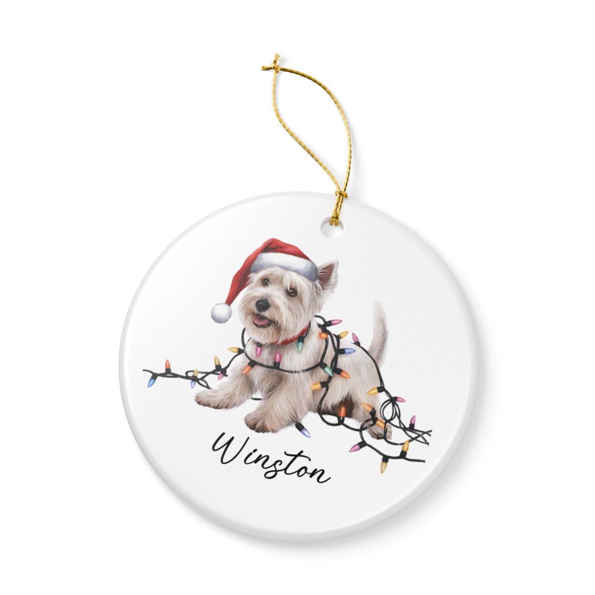 West Highland Terrier Ornament, Personalized Dog Christmas Gift