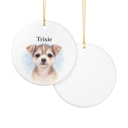 Personalized Watercolor Pet Ornament Custom Dog Cat Photo Christmas Gift