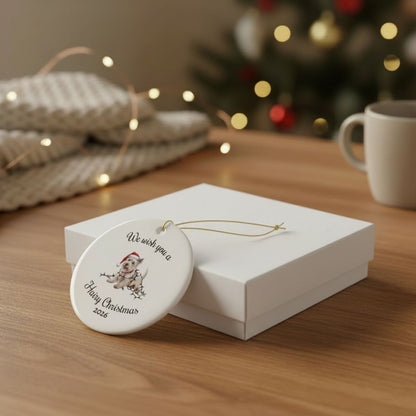 Christmas West Highland Terrier Ornament, Christmas Lights Dog Keepsake