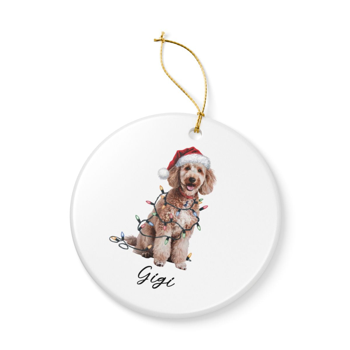 Personalized Poodle Ornament, Custom Ceramic Pet Keepsake