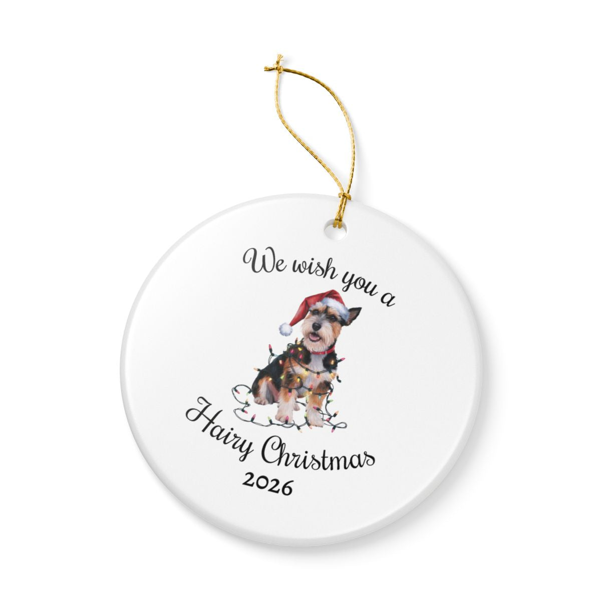 Christmas Norfolk Terrier Ornament, Christmas Lights Dog Keepsake