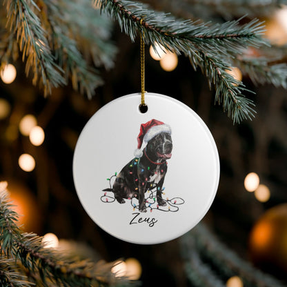 Personalized Cane Corso Christmas Ornament, Festive Dog Keepsake, Ceramic Tree Decoration