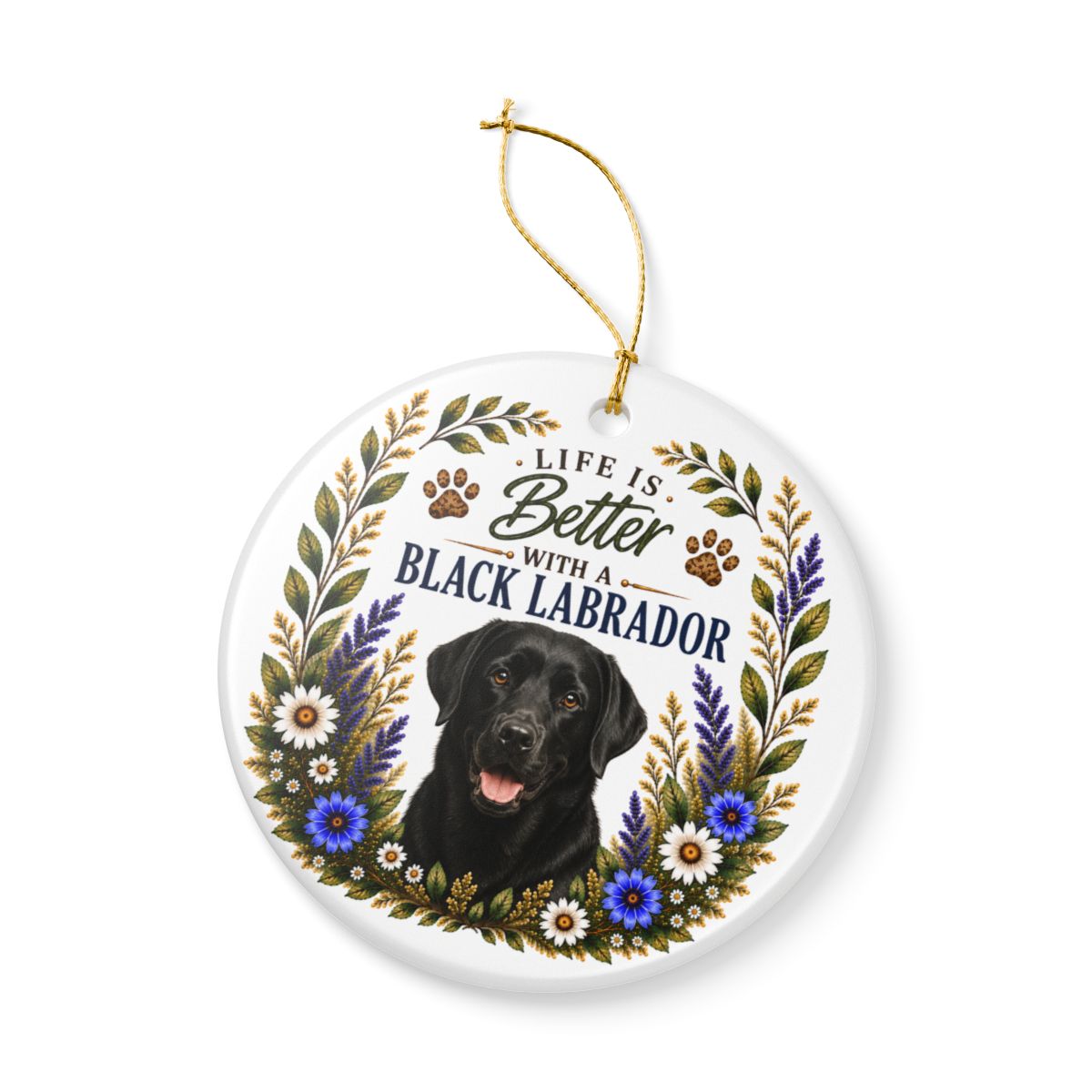 Black Lab Ornament, Labrador Retriever Gift, Black Lab Mom Gift, Dog Lover Keepsake