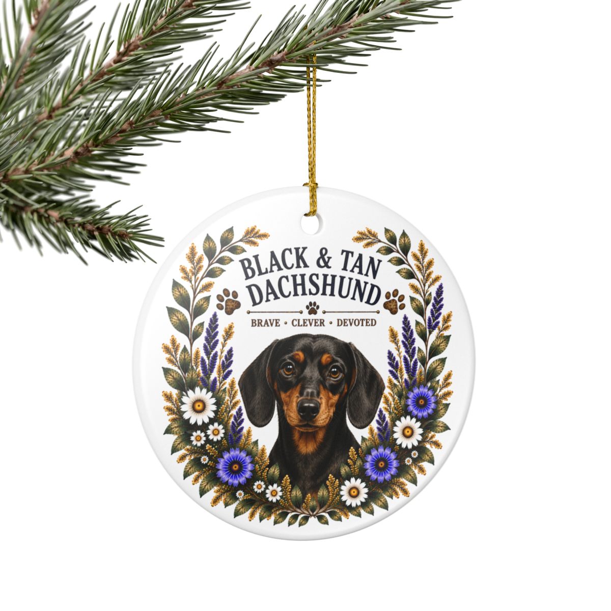 Black and Tan Dachshund Ornament, Dachshund Lover Gift, Doxie Mom Dog Keepsake
