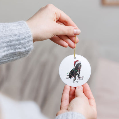 Personalized Cane Corso Christmas Ornament, Festive Dog Keepsake, Ceramic Tree Decoration