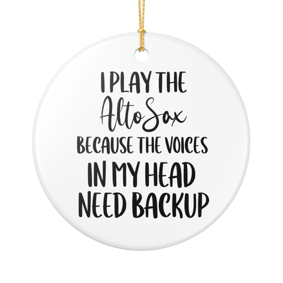 Alto Sax Ornament, Ceramic Musician Gift