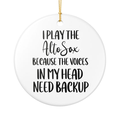 Alto Sax Ornament, Ceramic Musician Gift
