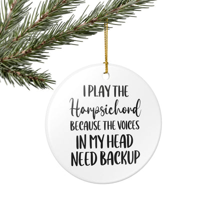 Harpsichord Ornament, Ceramic Musician Gift