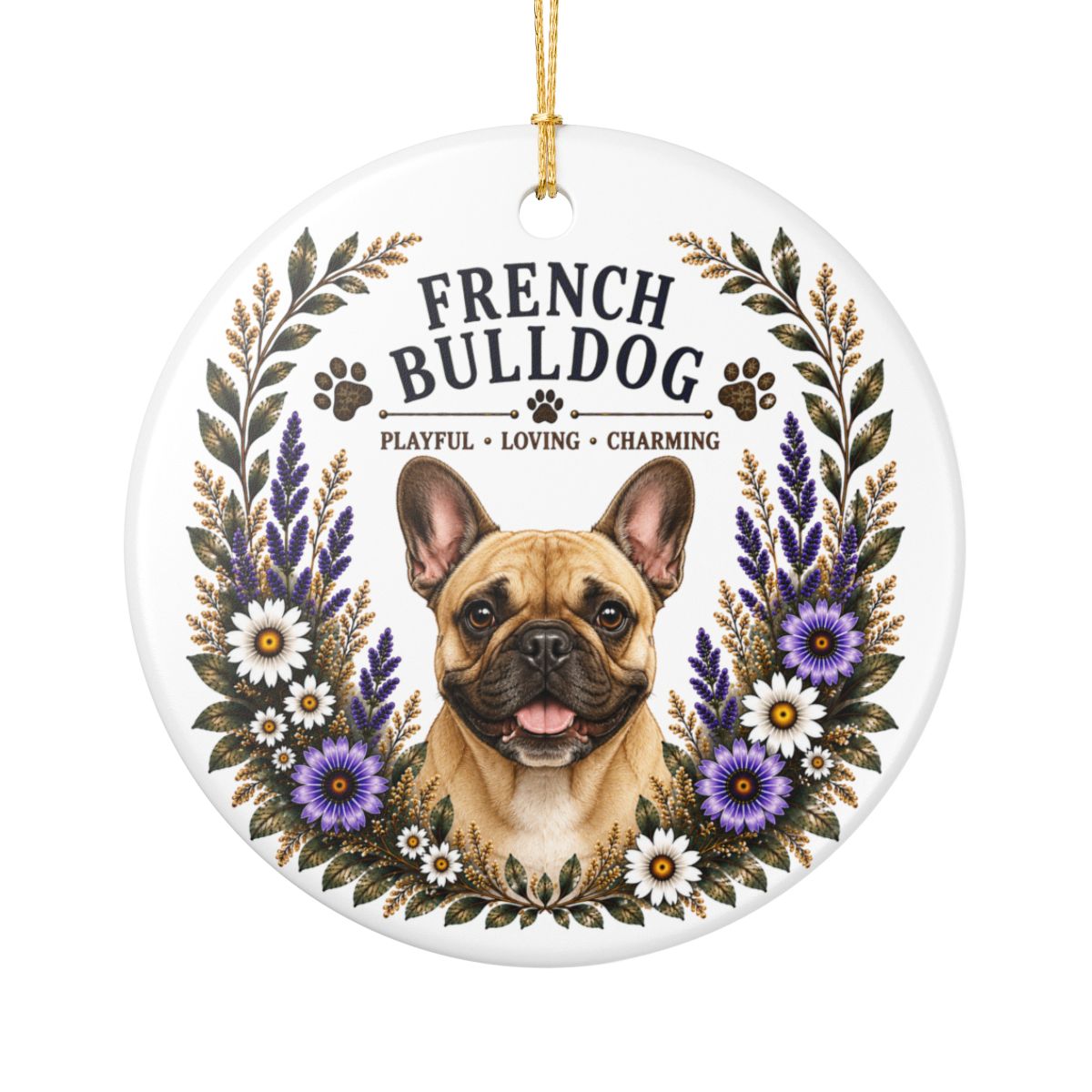 French Bulldog Ornament, Frenchie Lover Gift, French Bulldog Mom Gift, Dog Breed Keepsake
