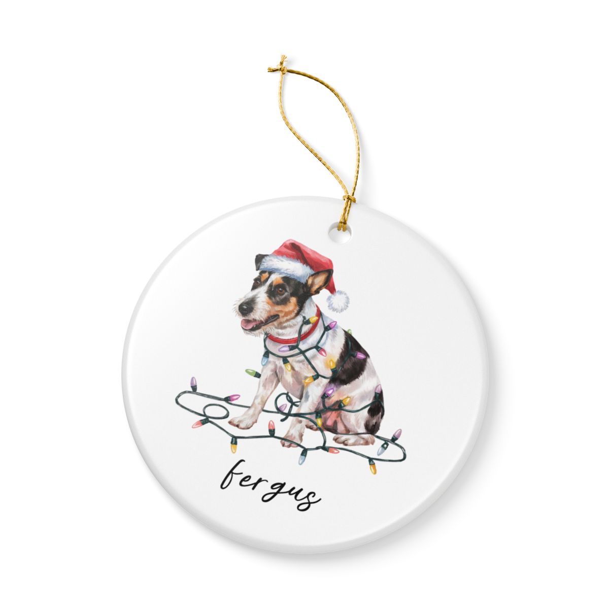 Personalized Rat Terrier Ornament, Custom Dog Lover Gift