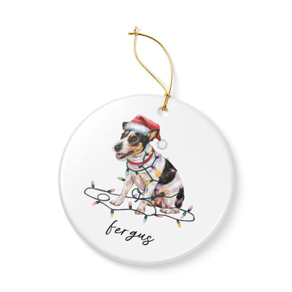 Personalized Rat Terrier Ornament, Custom Dog Lover Gift