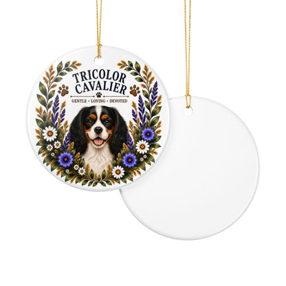 Tricolor Cavalier Ornament, Cavalier King Charles Spaniel Gift, Tricolor Cavalier Dog Mom Keepsake