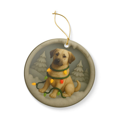 Personalized Anatolian Shepherd Christmas Ornament, Custom Dog with Holiday Lights Keepsake