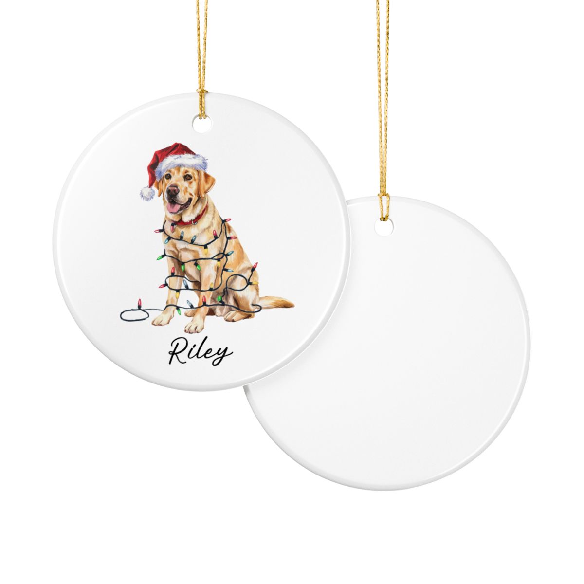 Yellow Labrador Retriever Ornament, Personalized Dog Christmas Keepsake