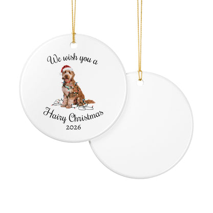 Christmas Goldendoodle Ornament, Christmas Lights Dog Keepsake