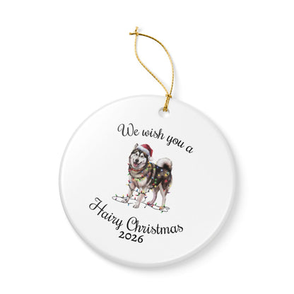 Christmas Alaskan Malamute Ornament, Christmas Lights Dog Keepsake, Christmas Dog, Alaskan Malamute Mom, Gift For Dog Lover