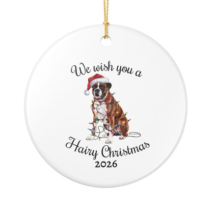 Christmas Boxer Ornament, Boxer Mom, Christmas Lights Dog Keepsake, Christmas Dog, Gift For Dog Lover, Boxer