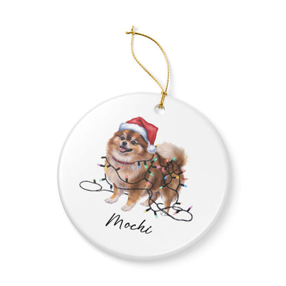 Personalized Pomeranian Ornament, Custom Ceramic Pet Keepsake