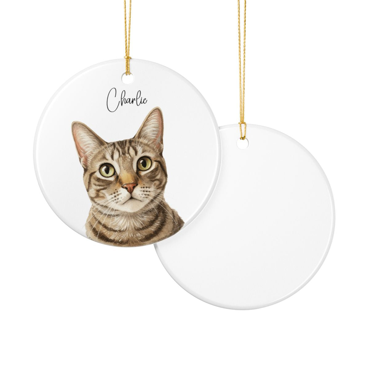 Custom Watercolor Pet Memorial Ornament with Name