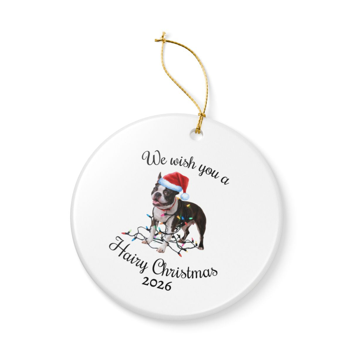Christmas Boston Terrier Ornament, Christmas Lights Dog Keepsake, Christmas Dog, Boston Terrier Mom, Gift For Dog Lover, Boston Terrier
