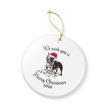 Christmas Boston Terrier Ornament, Christmas Lights Dog Keepsake, Christmas Dog, Boston Terrier Mom, Gift For Dog Lover, Boston Terrier