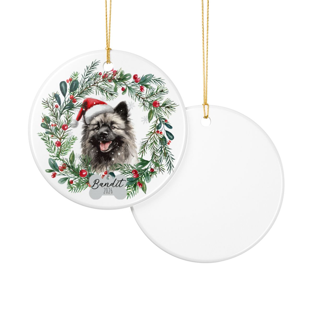 Personalized Keeshond Ornament