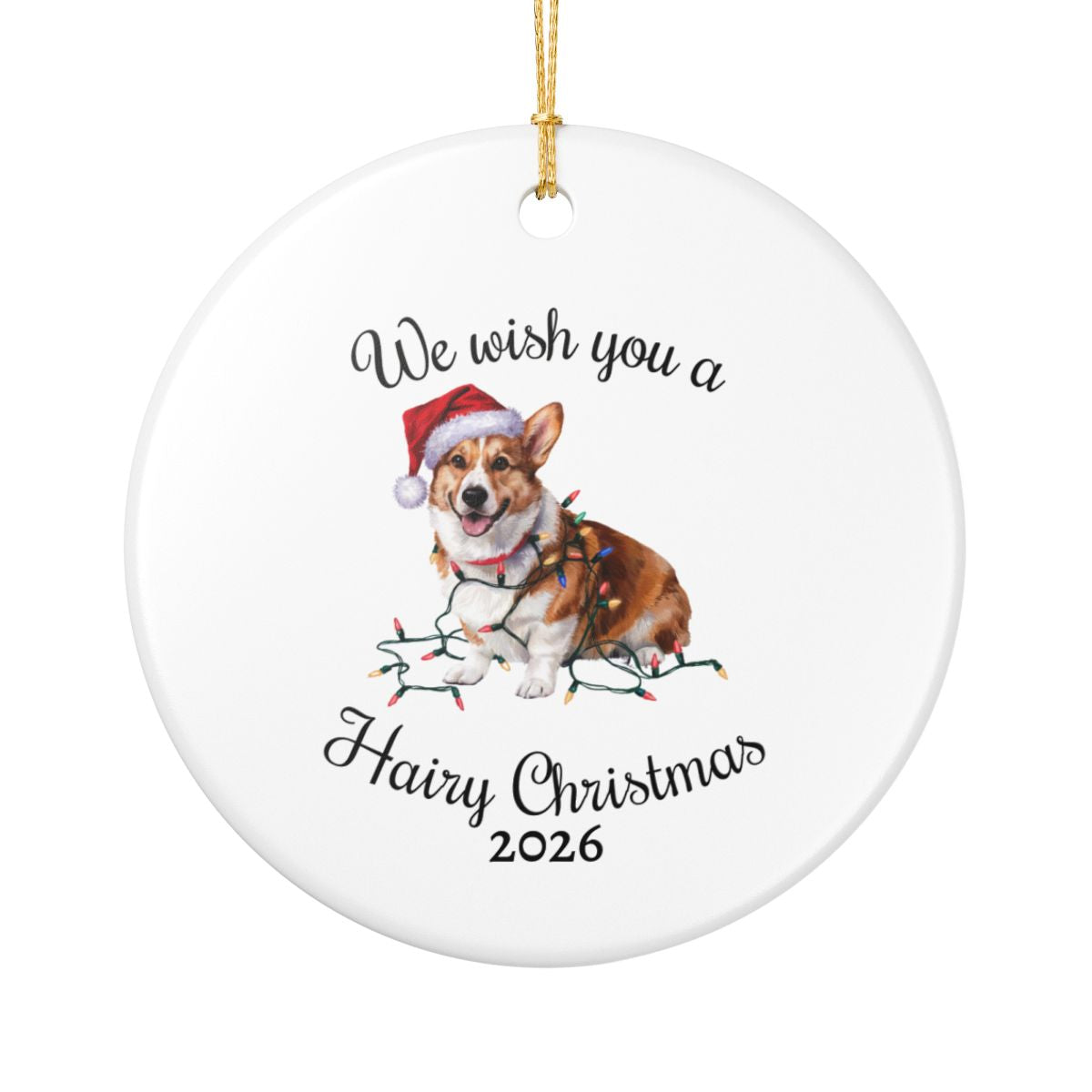Corgi Christmas Ornament, Personalized Dog Keepsake