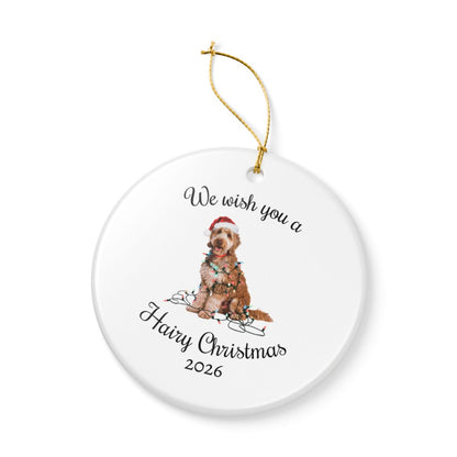 Christmas Goldendoodle Ornament, Christmas Lights Dog Keepsake