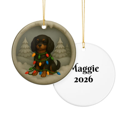 Personalized Black and Tan Cavalier King Charles Spaniel Christmas 3D Clay-Style Dog Keepsake