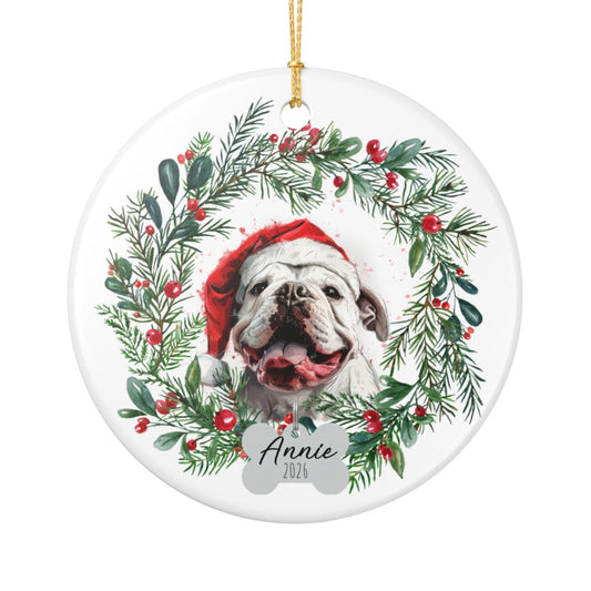 Personalized Bulldog Christmas Ornament