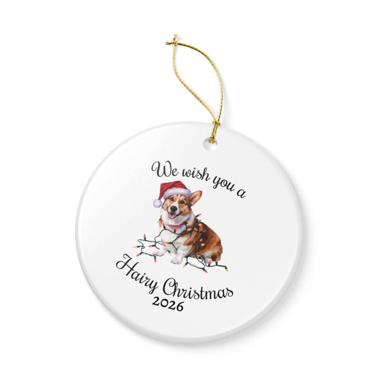 Corgi Christmas Ornament, Personalized Dog Keepsake