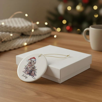 Maltese Christmas Ornament, Personalized Dog Keepsake