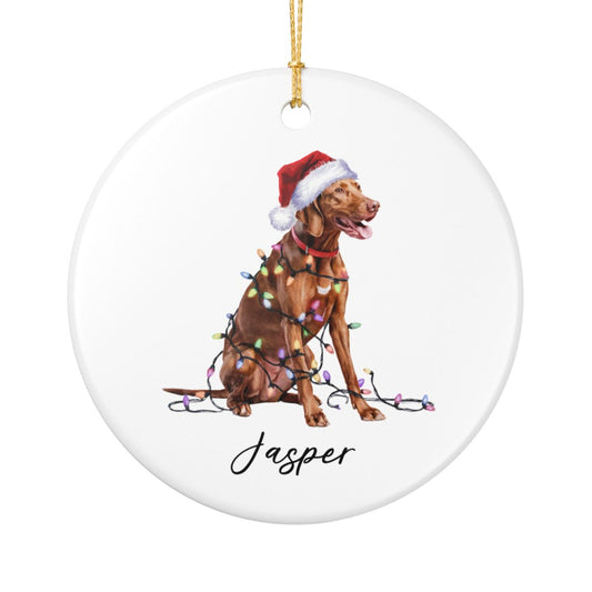 Personalized Vizsla Ornament, Christmas Dog Ornament