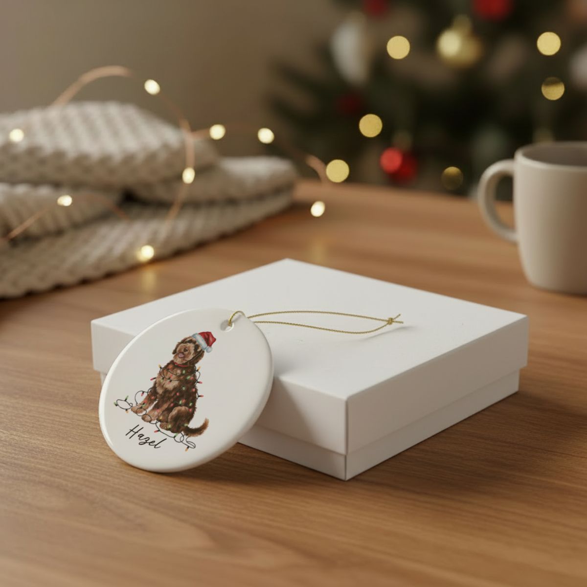 Portuguese Water Dog Ornament, Personalized Pet Keepsake
