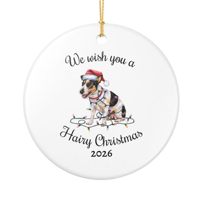 Christmas Rat Terrier Ornament, Christmas Lights Dog Keepsake