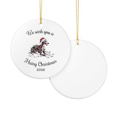 Christmas Greyhound Ornament, Christmas Lights Dog Keepsake