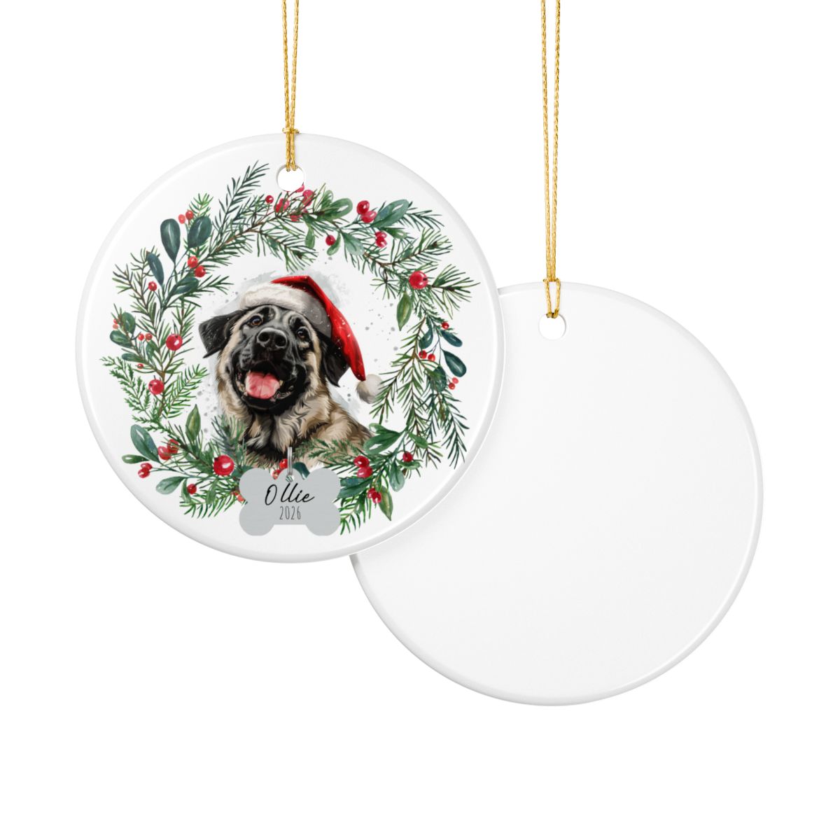 Personalized Anatolian Shepherd Christmas Ornament