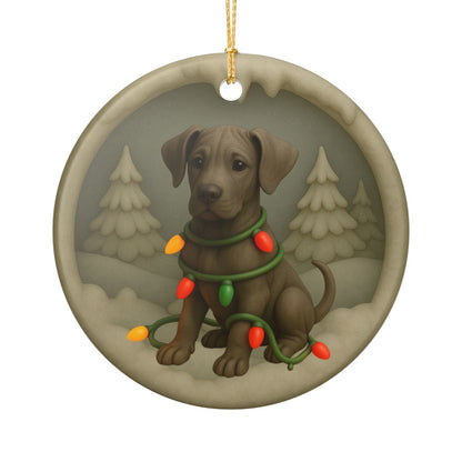 Personalized Great Dane Christmas Ornament • 3D Clay-Style Dog Keepsake with Lights