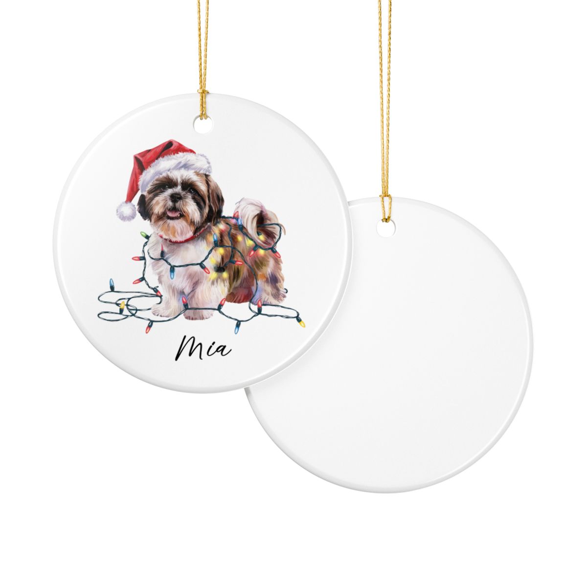 Shih Tzu Ornament Personalized Gift, Custom Holiday Pet Decor