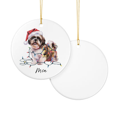 Shih Tzu Ornament Personalized Gift, Custom Holiday Pet Decor