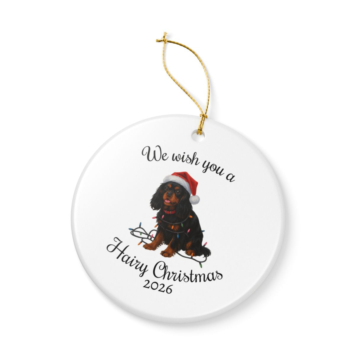 Black and Tan Cavalier King Charles Spaniel Ornament, Funny Dog Lover Gift, Pet Holiday