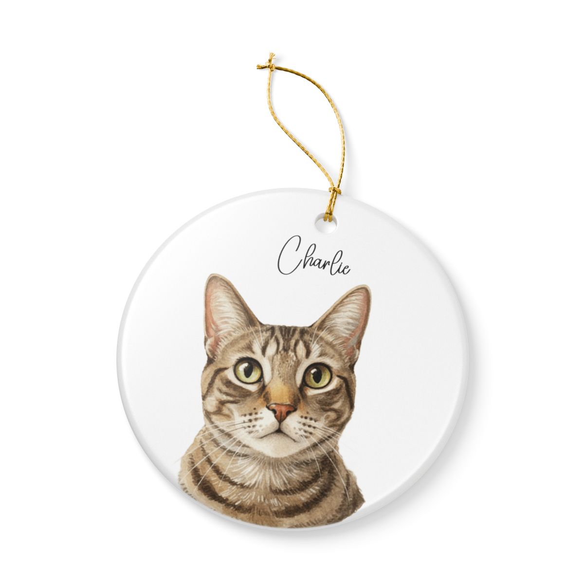 Custom Watercolor Pet Memorial Ornament with Name