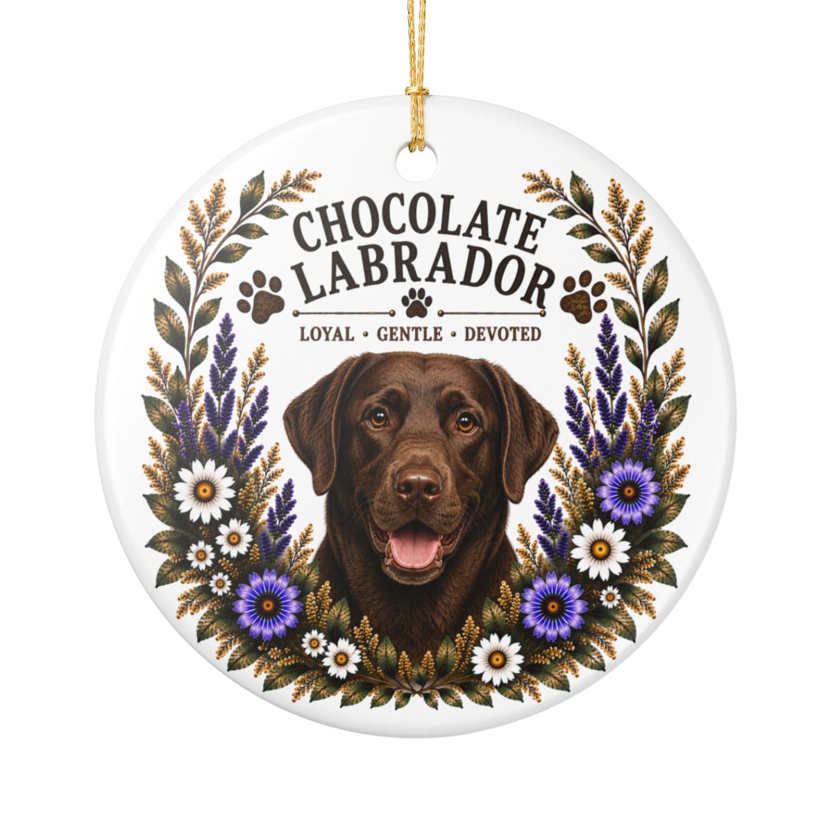 Chocolate Lab Loyal • Gentle • Devoted Ornament