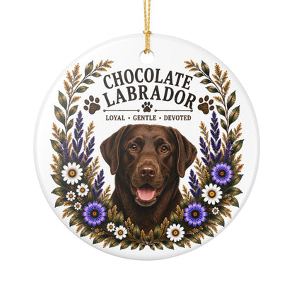 Chocolate Lab Loyal • Gentle • Devoted Ornament