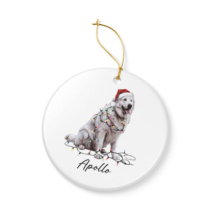 Personalized Pyrenees Ornament, Ceramic Dog Lover Christmas Tree Decor