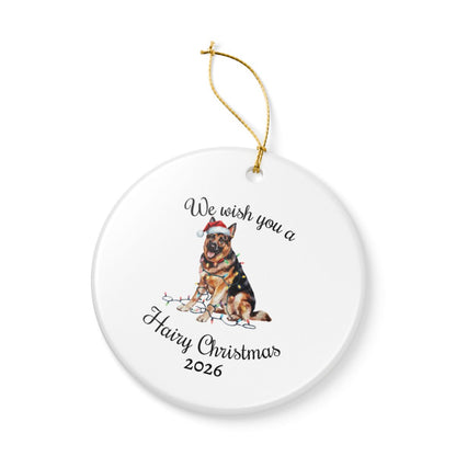 Christmas German Shepherd Ornament, Christmas Lights Dog Keepsake