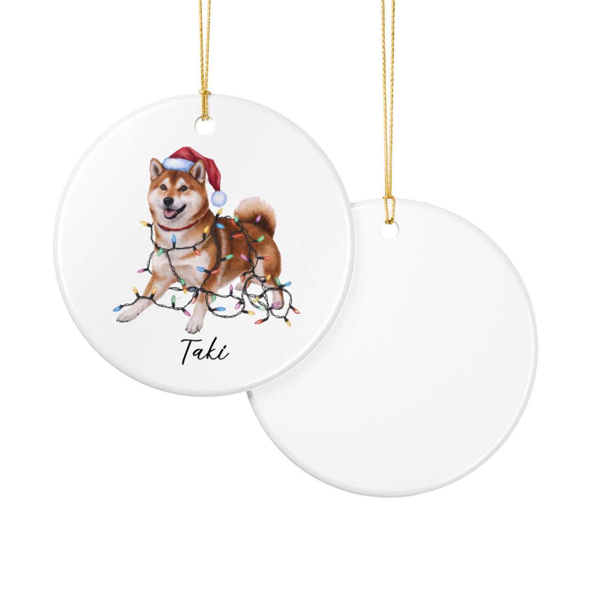 Personalized Red Shiba Inu Ornament, Custom Pet Lover Gift