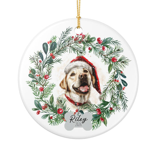 Personalized Yellow Lab Christmas Ornament