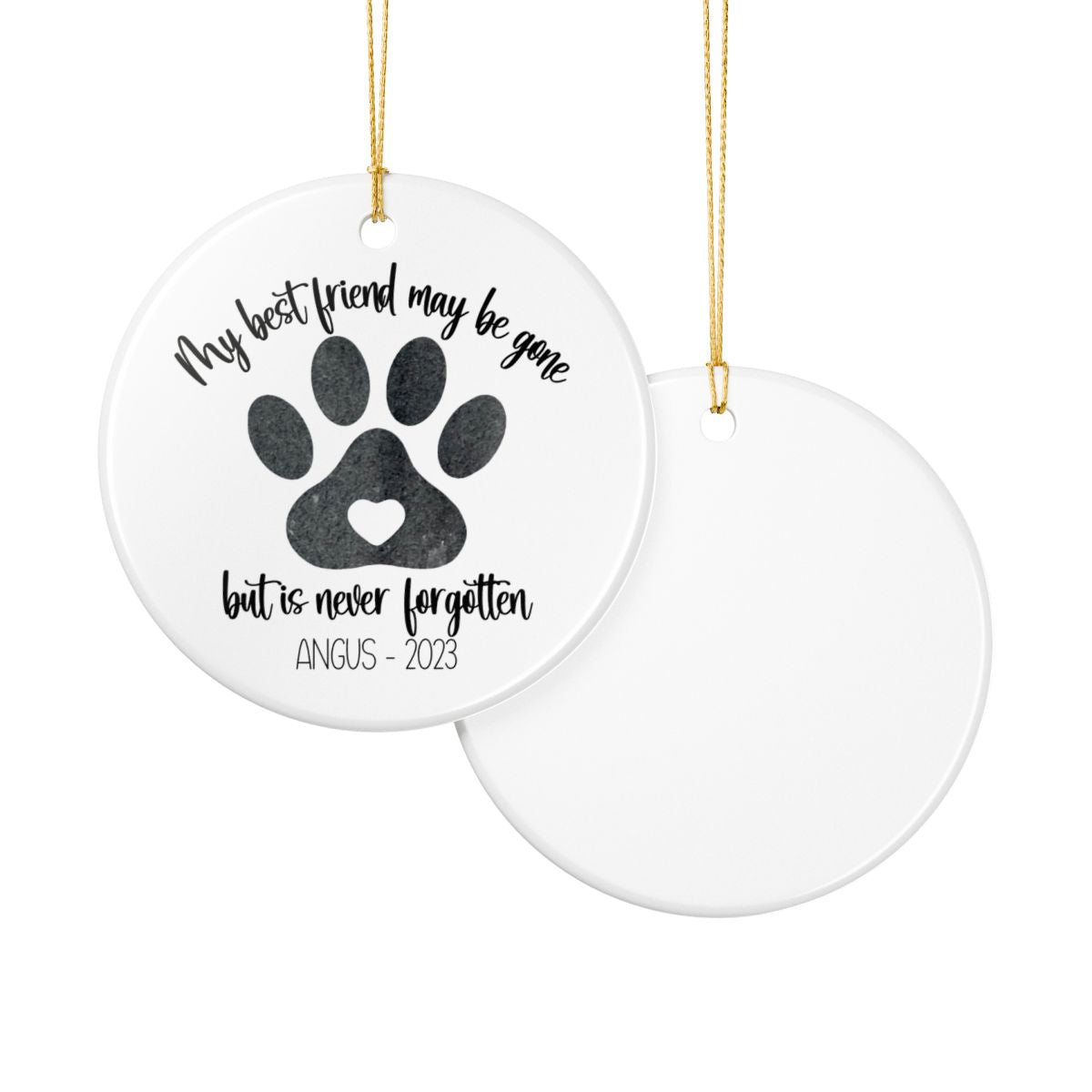 Personalized Pet Memorial Ornament, Dog Memorial Christmas Ornament, Rainbow Bridge Gift, Custom Pet Loss Keepsake
